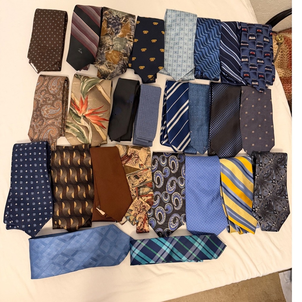 Mens Designer Tie Lot 23pc Brooks Brothers DKNY Kenneth Cole Tommy Bahama Silk